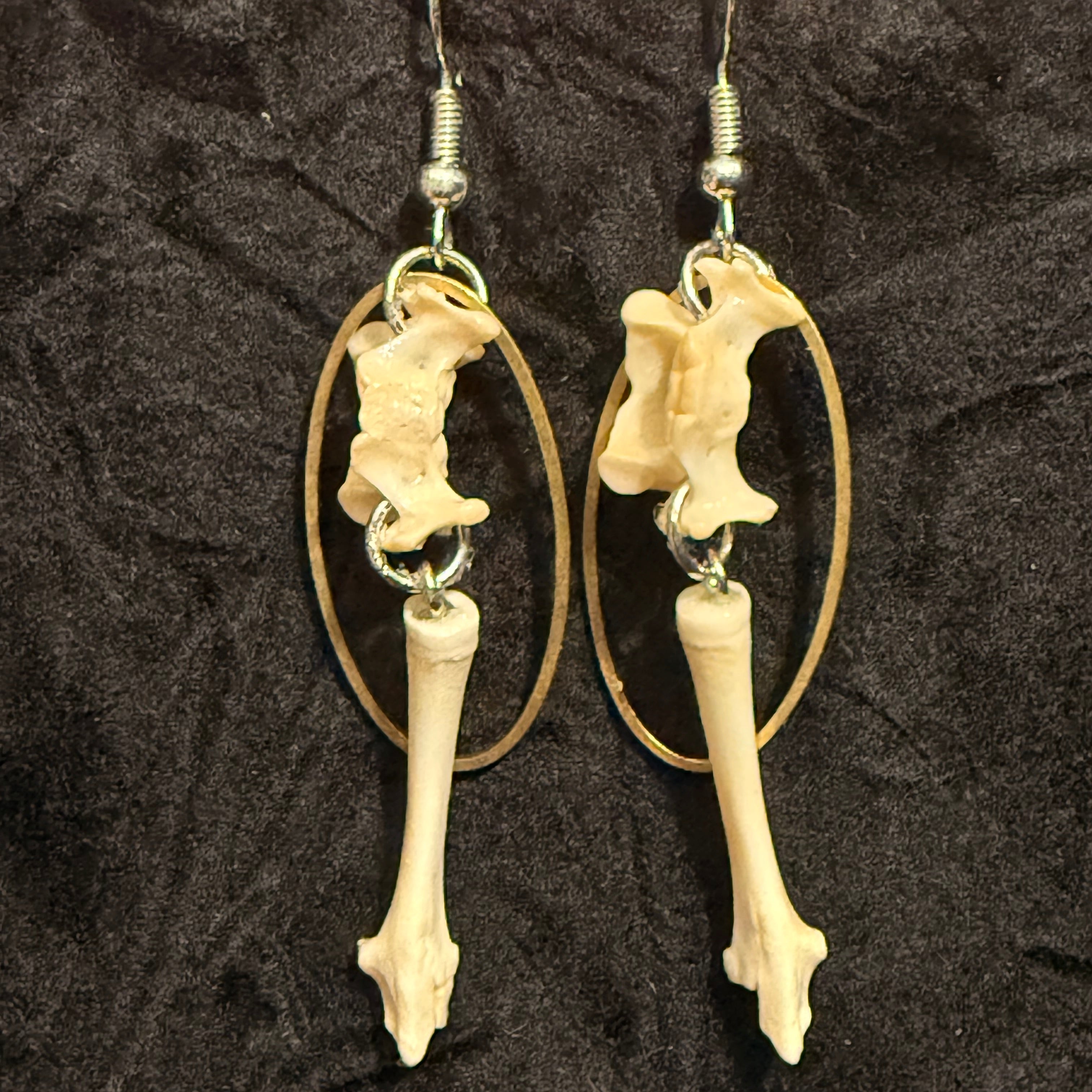 Forest Remains — Articulated Rabbit Bone Earrings