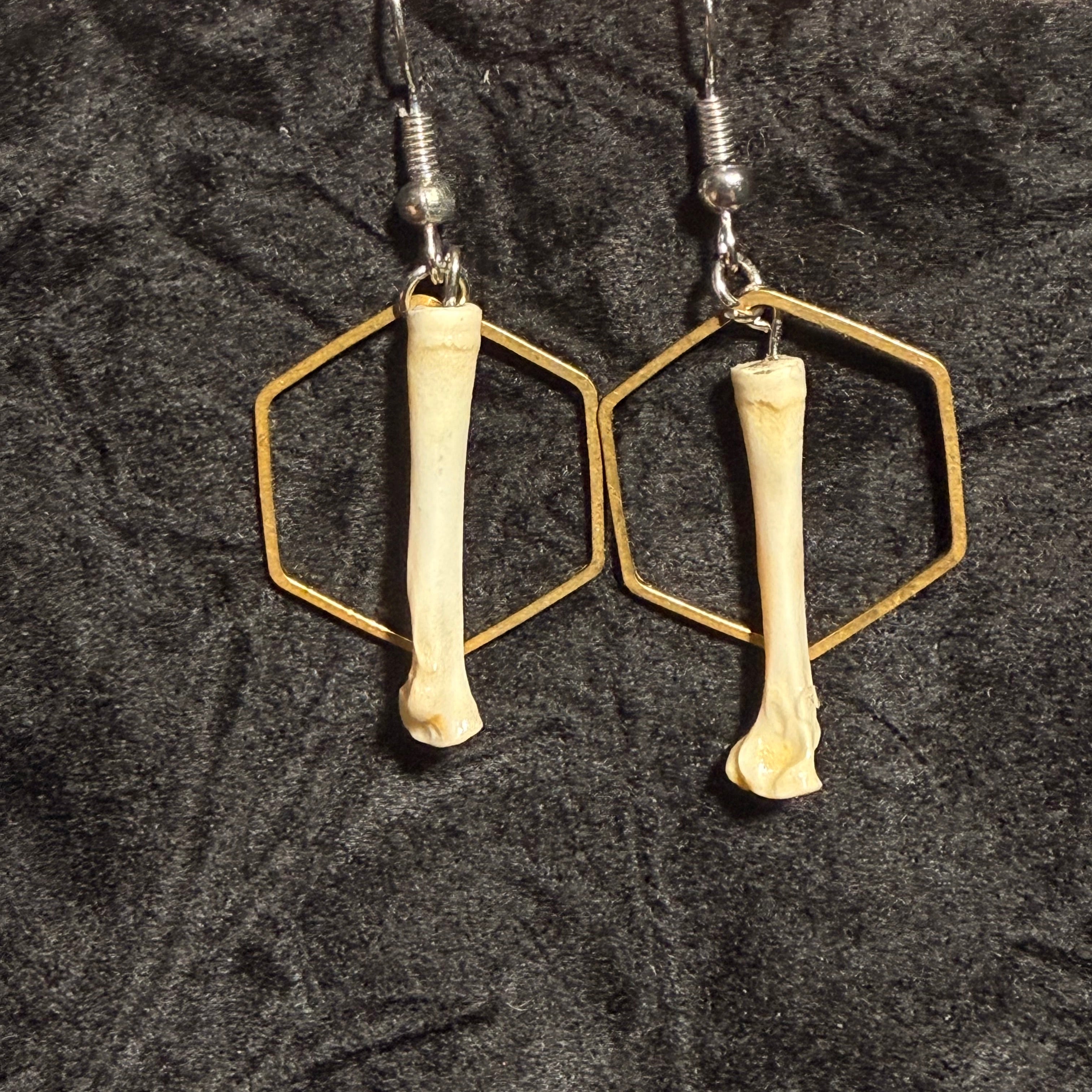 Hex Remains – Bone Drop Earrings